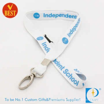 Custom White Flat Polyester Printing Logo Lanyard